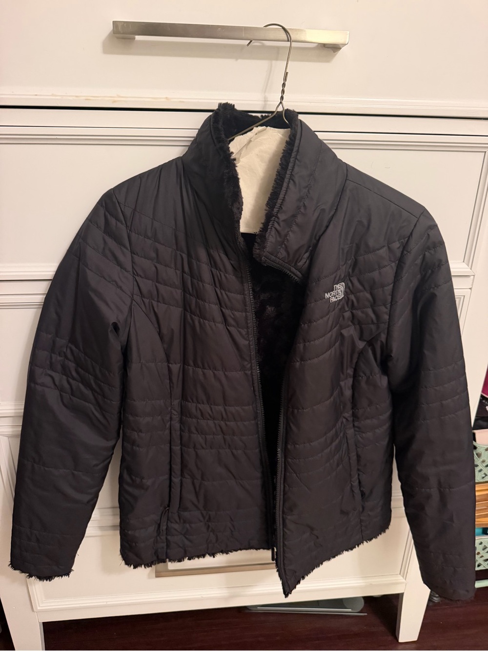 The North Face Reversible Black Quilted Faux-Fur Lined Puffer Jacket